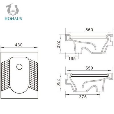 Small Space Ceramic Squatting Pan Water Closet Bathroom Sanitary Ware Inodorous