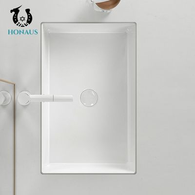 CE 500mm Inset Basin Below Counter Wash Basin Embedded In Square Balcony Stone