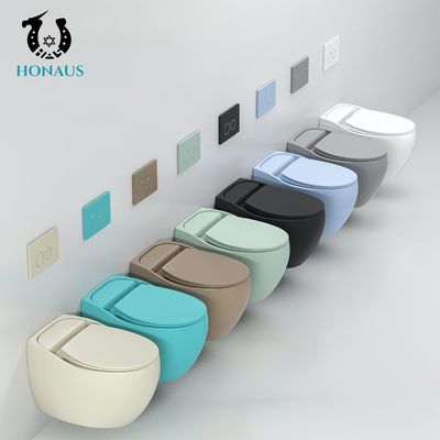 Egg Shape Wall Hung Toilet Bowl Multi Colors Fashion Apartment Dual Flush