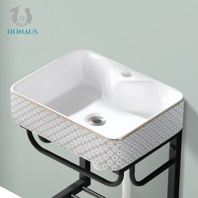 Small Size Bathroom Wall Hung Bain Reinforced Shelf Strong Ceramic Square Modern
