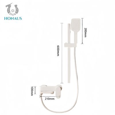Cream Style Exposed Valve Showers Two Outlets Brass Body for Apartment